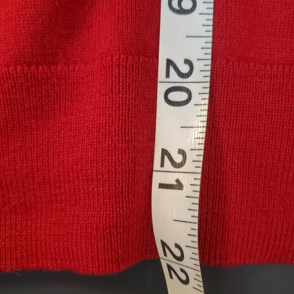 Banana Republic Extra Fine Merino Wool Women Sweater Cardigan Size M Red Stretch - Picture 6 of 9